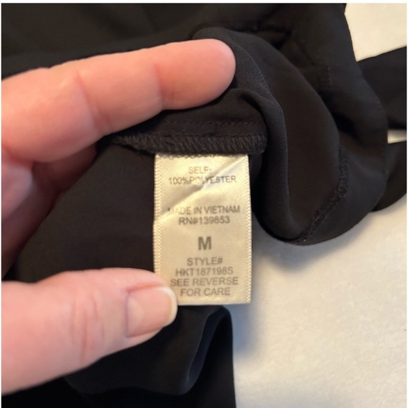 & layered black, lightweight, long sleeve women's top with side tie size M - Picture 7 of 7